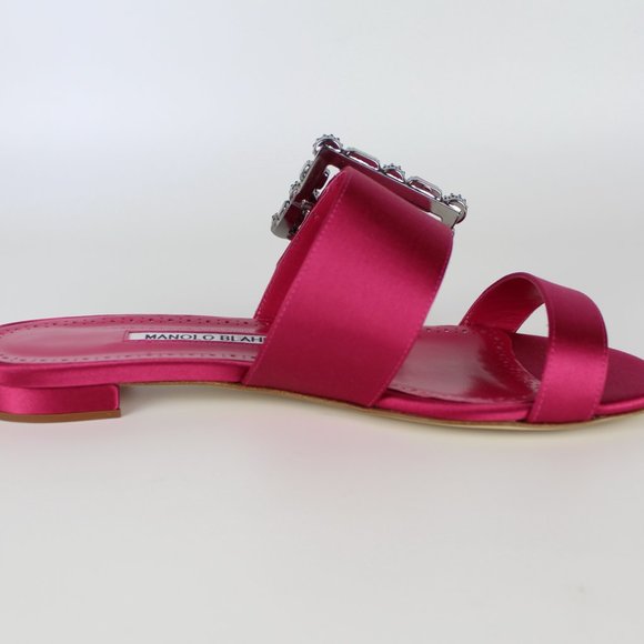 NEW MANOLO BLAHNIK Crystal Buckle Sandals- Evening, Wedding, Cocktail, Party - Picture 8 of 12